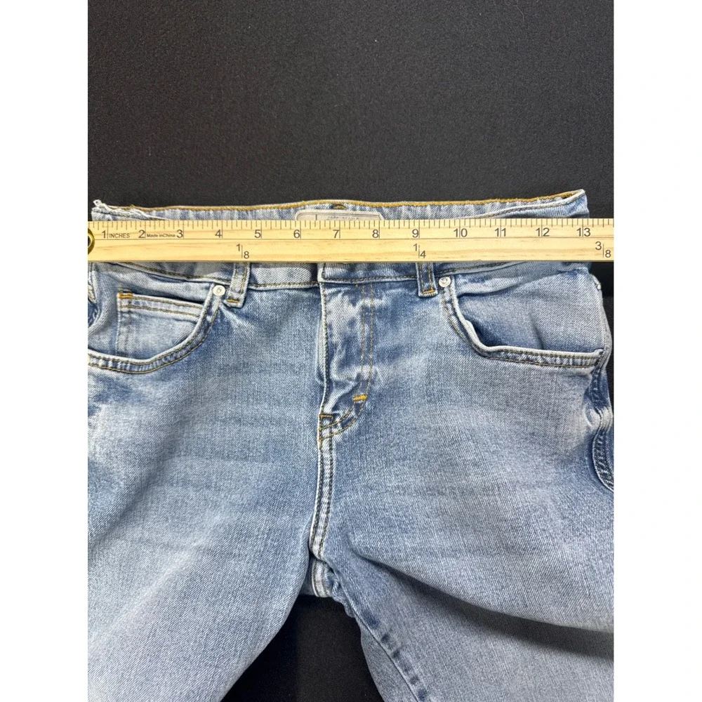 Free People Women Light Wash Flare Jeans Raw Hem Blue W25R 61855-16515125